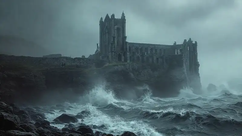Costa tormentosa y catedral evocadora