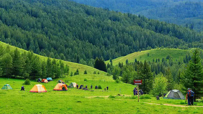 Un campamento tranquilo en España