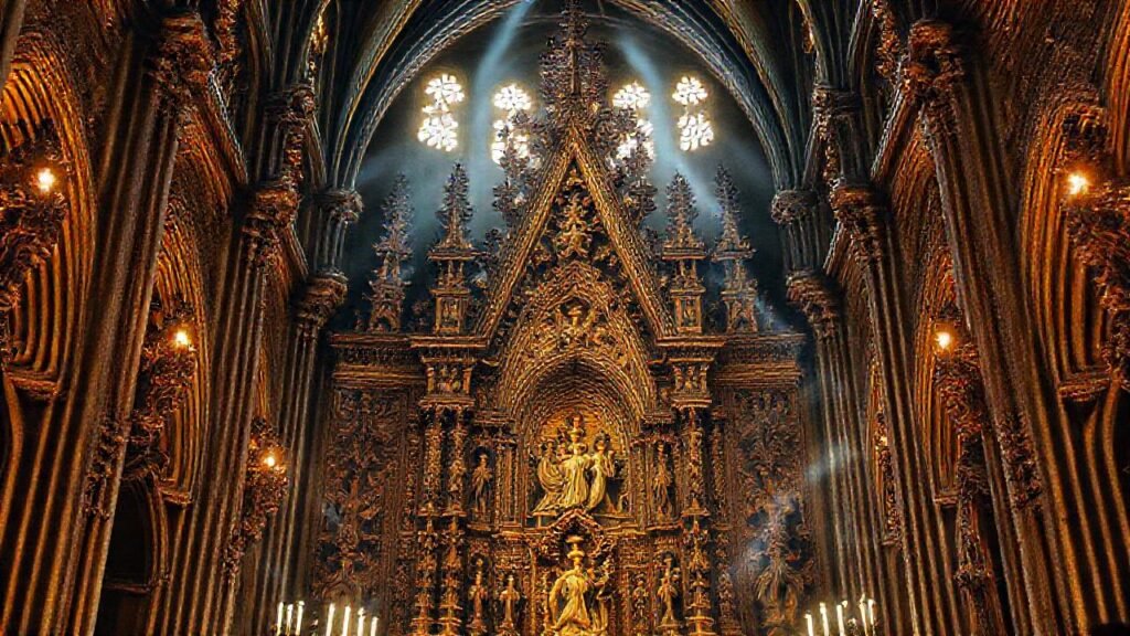 Catedral gótica: rica y dramática luz