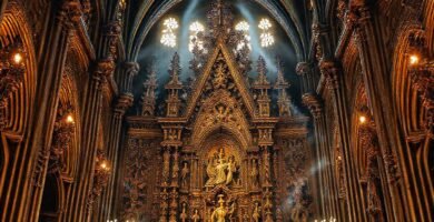 Catedral gótica: rica y dramática luz