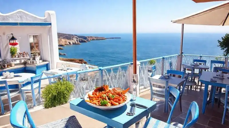 Restaurante costero con vistas al océano