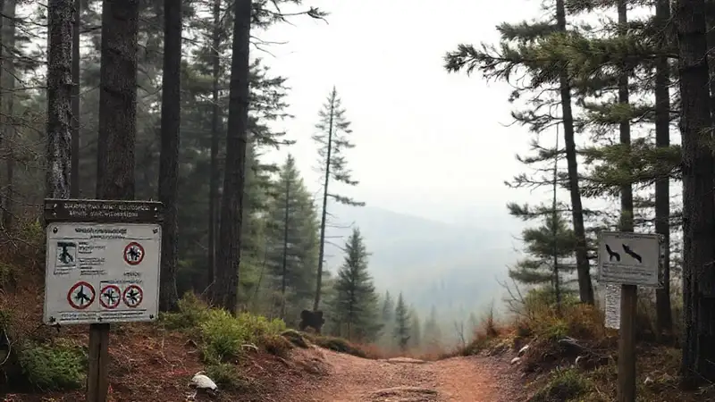 Sendero forestal: naturaleza protegida y señalizada