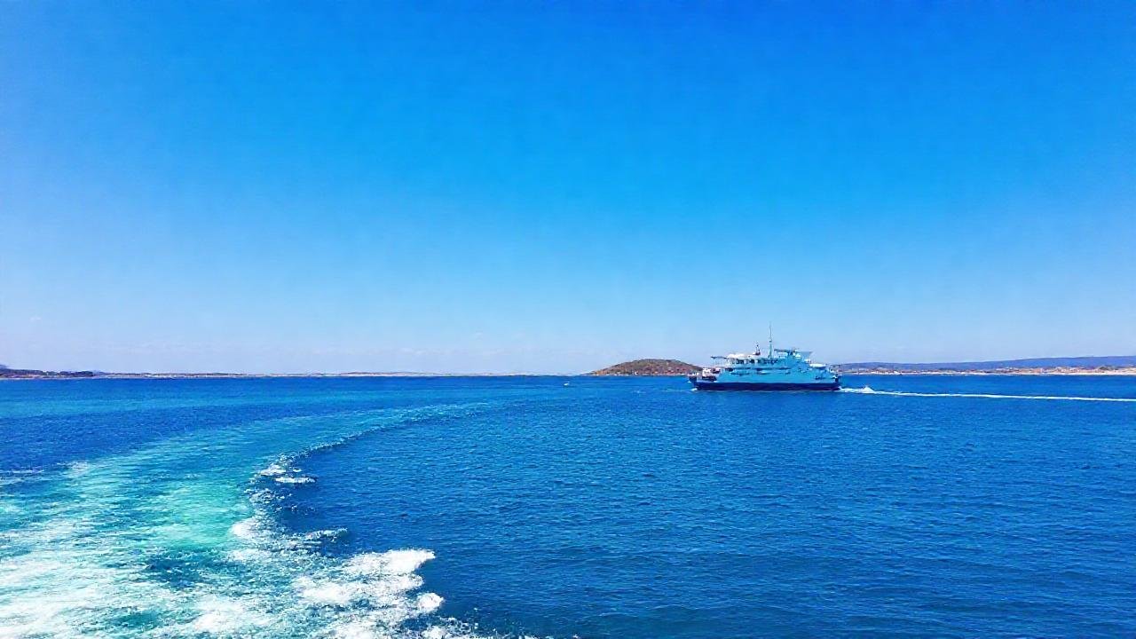Ferry en La Toja, vista escénica