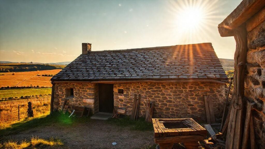 Hórreo gallego: paisaje rústico y sereno