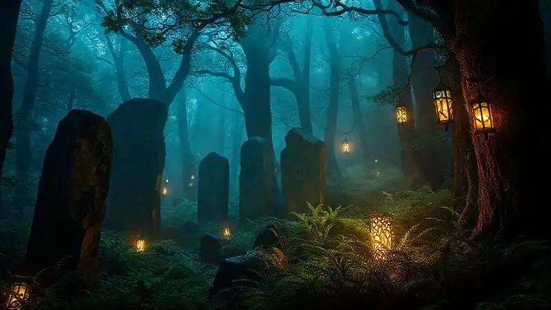 Bosque celta: misterio y luz etérea